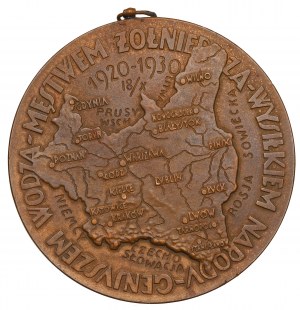Deuxième République, médaille Jozef Pilsudski, 10e anniversaire de la guerre polono-bolchevique 1930