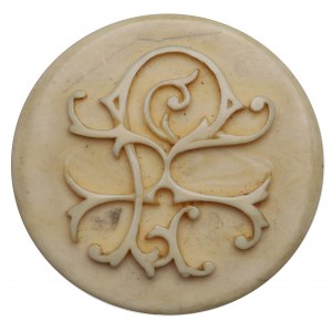 Evropa, kostěný knoflík s iniciálami JK 19. století