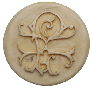 Europe, Bone button with initials JK 19th century