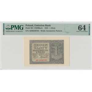 GG, 1 złotych 1941 AD - PMG 64
