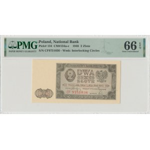 PRL, 2 Zloty 1948 CF - PMG 66 EPQ