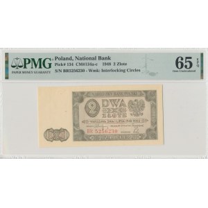 PRL, 2 zloty 1948 BR - PMG 65 EPQ
