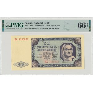 PRL, 20 Zloty 1948 HZ - PMG 66 EPQ