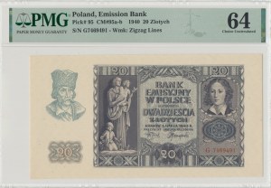 GG, 20 złotych 1940 G - PMG 64