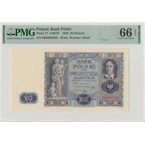 II RP, 20 zloty 1936 DK - PMG 66 EPQ