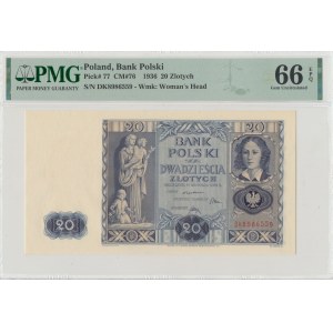 II RP, 20 gold 1936 DK - PMG 66 EPQ