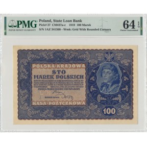 II RP, 100 polských marek 1919 IA Série Z PMG 64EPQ