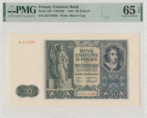 GG, 50 złotych 1941 D PMG 65 EPQ