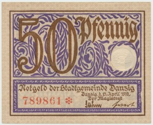Gdaňsk, 50 fenig 1919