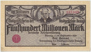 Dantzig, 500 millions d'euros 1923 - tirage à la crème