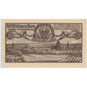 Gdańsk, 500 mln marek 1923 - druk kremowy