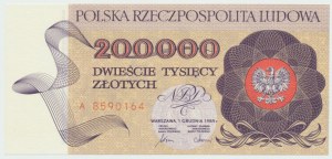 Repubblica Popolare di Polonia, 200.000 zloty 1989 A