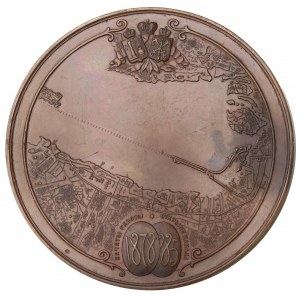Russia, Alessandro III, medaglia per commemorare l'apertura del canale marittimo di San Pietroburgo 1885