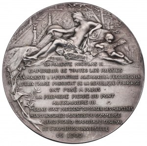 Russia, Nicola II, medaglia per la visita della coppia imperiale all'inaugurazione del ponte Alessandro III a Parigi 1900