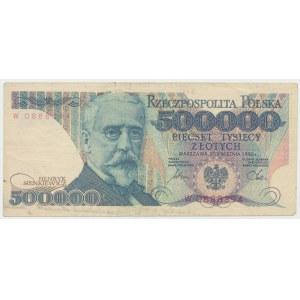 500.000 złotych 1990 W - Niewyłapane fałszerstwo z epoki