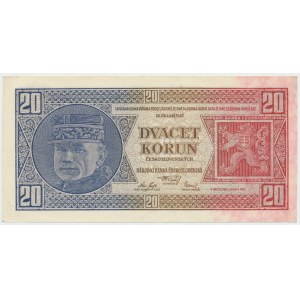 Tchécoslovaquie, 20 couronnes 1926