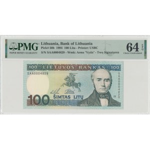 Litauen, 100 Lithium 1994 - PMG 64EPQ