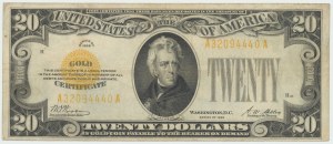USA, $20 1928, Series A, GOLD CERTIFICATE, Woods & Mellon