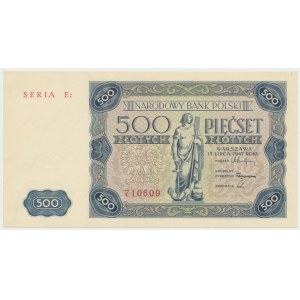 Repubblica Popolare di Polonia, 500 zloty 1947 E2