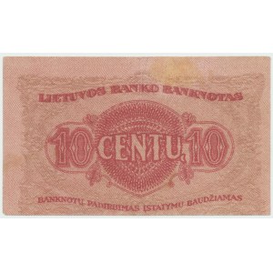 Litauen, 10 Centu 1922 Serja J