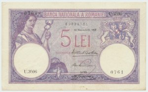 Romania, 5 lei 1928