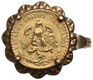 Mexique, bague avec pièce de monnaie