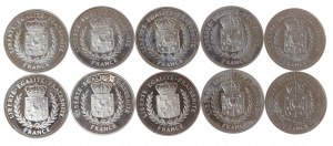 Francia, Set di medaglie commemorative 10 pezzi.