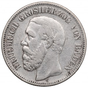 Německo, Bádensko, 2 marky 1877 G