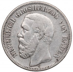 Německo, Bádensko, 2 marky 1877 G
