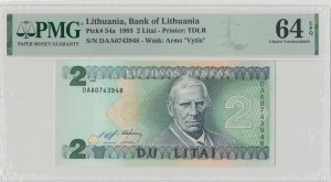 Lituania, 2 Litio 1993 PMG 64EPQ