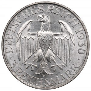 Německo, Výmarská republika, 3 značky 1930 A, Berlín, Graf Zeppelin