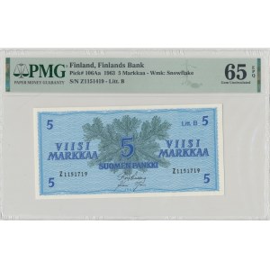 Finlandia, 5 markkaa 1963 - PMG 65EPQ