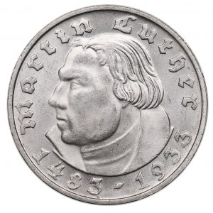 Německo, Výmarská republika, 2 marky 1933 D Martin Luther