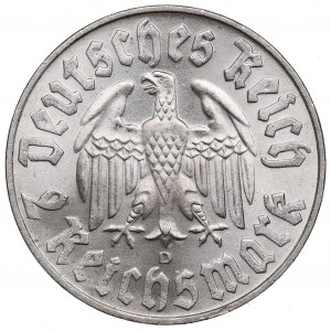 Německo, Výmarská republika, 2 marky 1933 D Martin Luther