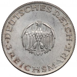 Niemcy, Republika Weimarska, 3 marki 1929, Gotthold Ephraim Lessing