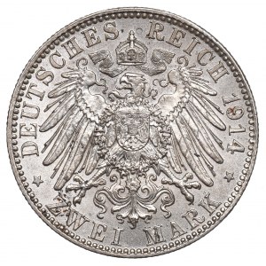Germany, Bayern, 2 mark 1914