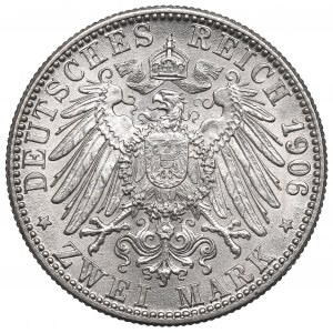Německo, Bádensko, 2 marky 1906