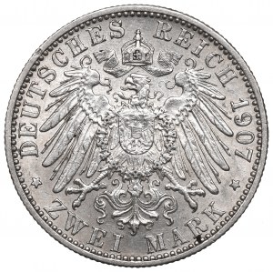 Deutschland, Baden, 2 Mark 1907 - Tod des Herrschers