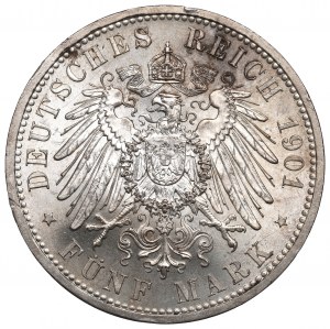 Allemagne, 5 marks 1901 A, 200e anniversaire du Royaume de Prusse