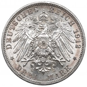 Allemagne, Prusse, Guillaume II, 3 marques 1912