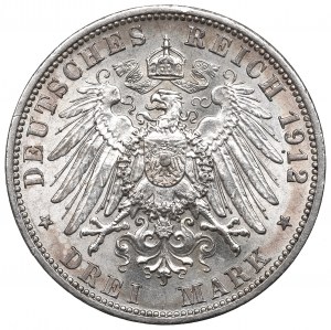 Germany, Preussen, 3 mark 1912