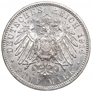 Německo, Bavorsko, 5 značek 1914, Mnichov