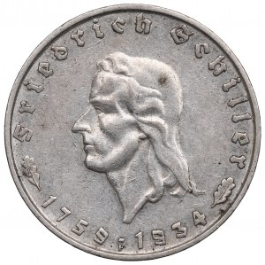Nemecko, Tretia ríša, 2 známky 1934 Schiller F