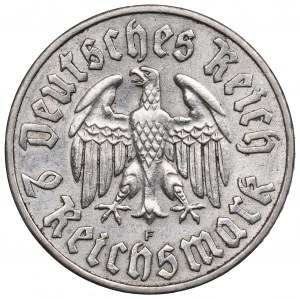 Allemagne, République de Weimar, 2 marques 1933 F Martin Luther