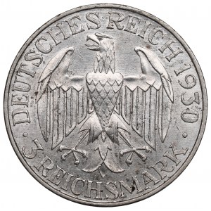 Německo, Výmarská republika, 3 značky 1930 A, Berlín, Graf Zeppelin