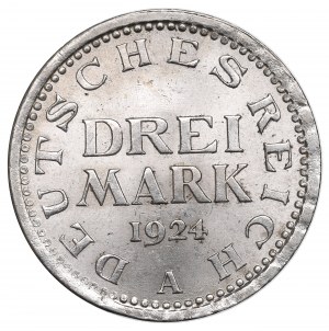 Německo, Výmarská republika, 3 marky 1924