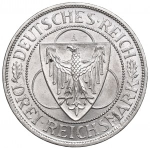 Nemecko, Weimarská republika, 3 marky 1930 A, Berlín - oslobodenie Porýnia