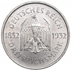 Niemcy, Republika Weimarska, 3 marki 1932 A, Goethe