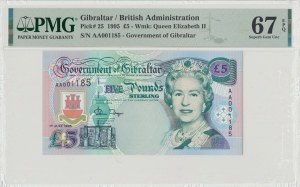Gibraltar, £5 1995 - PMG 67EPQ