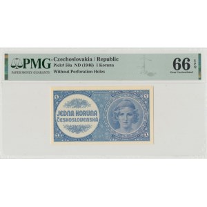 Tchécoslovaquie, 1 couronne 1946 - PMG 66EPQ